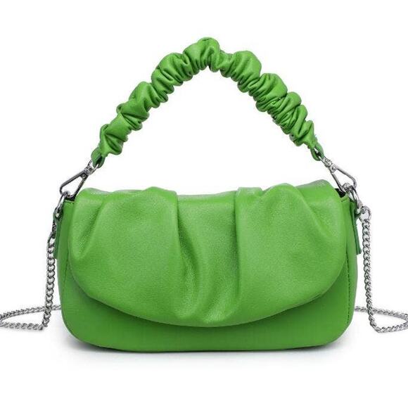 Urban Expressions Handbags - Meadow Vegan Leather Crossbody Chain Strap Citron Green